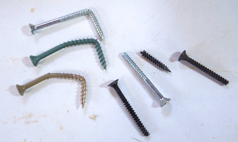 Bent screws.
